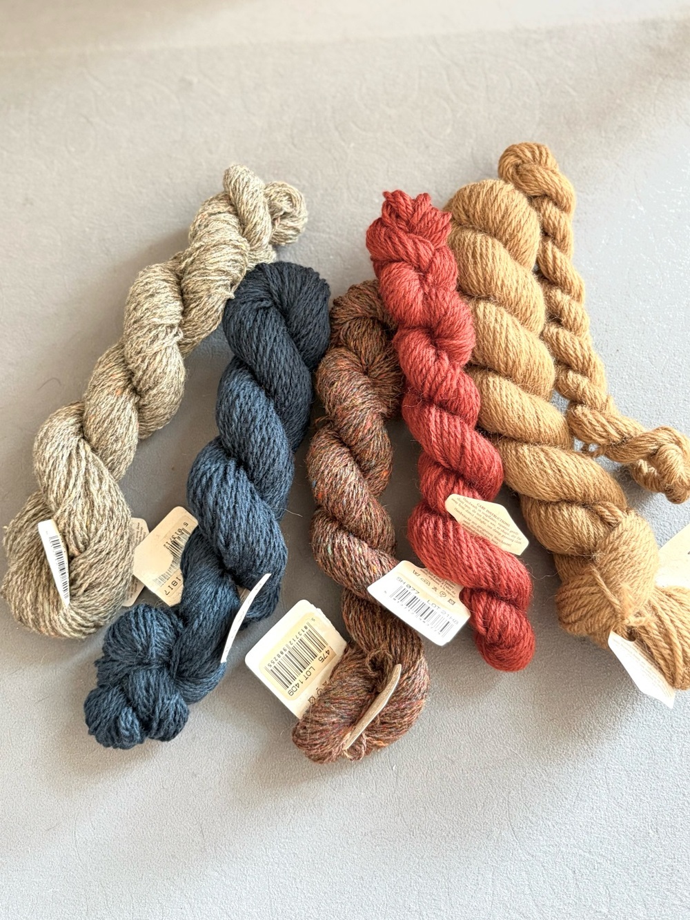 vtg rowan earth tones 6 skein color set wool dk tweed nwt brown red blue gray - Picture 2 of 4